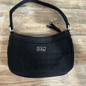 Vera Bradley Black Quilted Everyday Shoulder Bag Approx 12x7x3 cm Zip Close